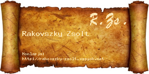 Rakovszky Zsolt névjegykártya